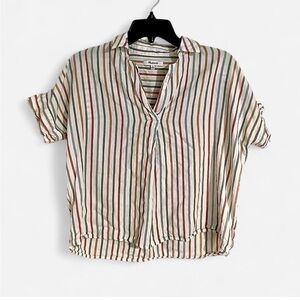 Madewell Women's 100% Cotton Striped Raglan Sleeve Top, Size XS, EUC